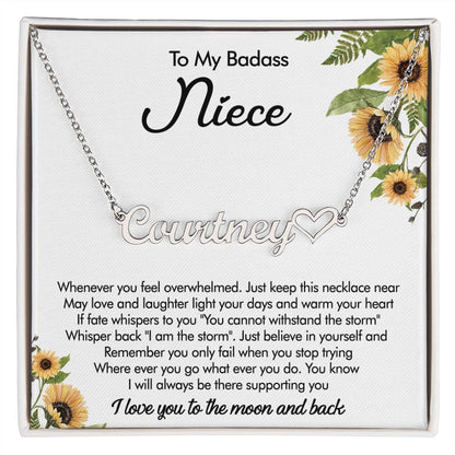 To My Niece, Niece Necklace, Niece Gift from Aunt, Niece Gift, Birthday Gift for Niece, Niece Birthday Card, Gift for Niece Necklace, Sterling Silver