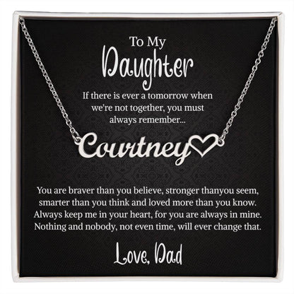 To My Daughter Necklace From Dad, Father Daughter Gifts, Birthday Gift for Daughter, Father Daughter Personalized Name Necklace