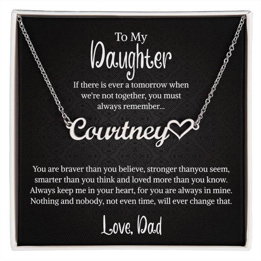 To My Daughter Necklace From Dad, Father Daughter Gifts, Birthday Gift for Daughter, Father Daughter Personalized Name Necklace