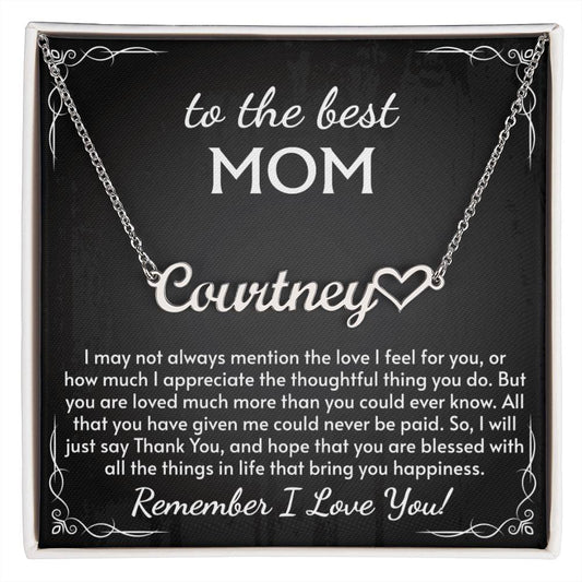 Heart Name Necklace for Mom, Perfect for Birthday, Mother's Day, Christmas, Thanksgiving Symbol of Appreciation and Love