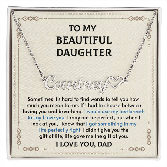 To My Daughter A Beautiful Jewelry Gift from Dad Heartfelt Necklace to Show Your Love and Appreciation