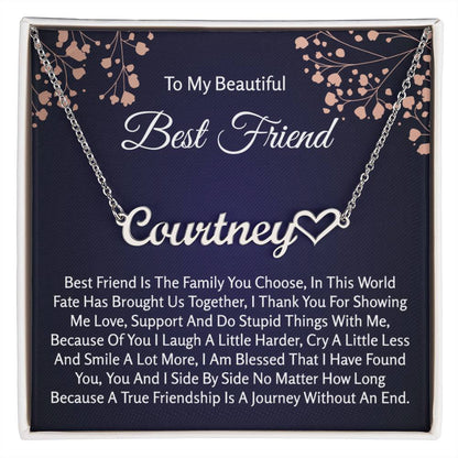 Gift For Best Friend | Best Friend Heart Name Necklace | Best Friend Birthday | Best Friend Birthday | Best Friend Jewelry