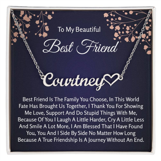 Gift For Best Friend | Best Friend Heart Name Necklace | Best Friend Birthday | Best Friend Birthday | Best Friend Jewelry