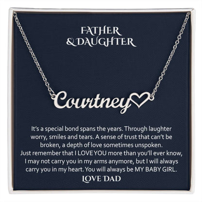 To My Daughter, Gift From Dad, Daughter Necklace, Gift for Daughter from Dad, Father Daughter Necklace, Gold Necklace for Daughter from Dad, Custom Name