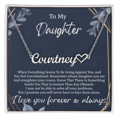My Daughter Necklace From Dad With Heartfelt Message, Father Daughter Gifts From Dad, Birthday Gift For Daughter, Heart Name Necklace