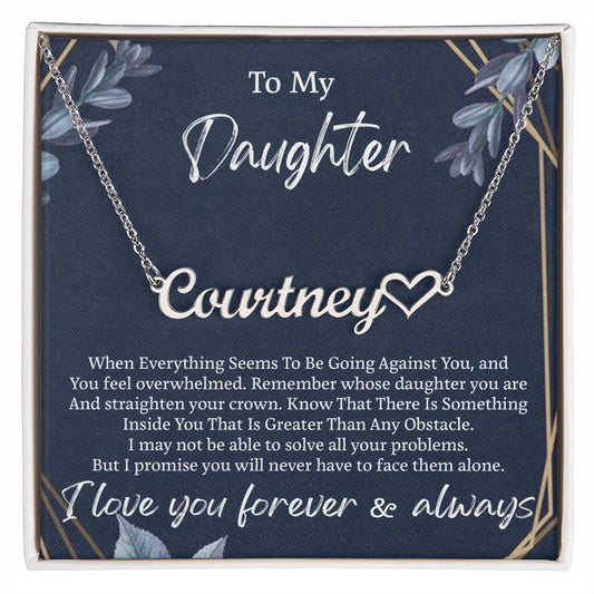 My Daughter Necklace From Dad With Heartfelt Message, Father Daughter Gifts From Dad, Birthday Gift For Daughter, Heart Name Necklace