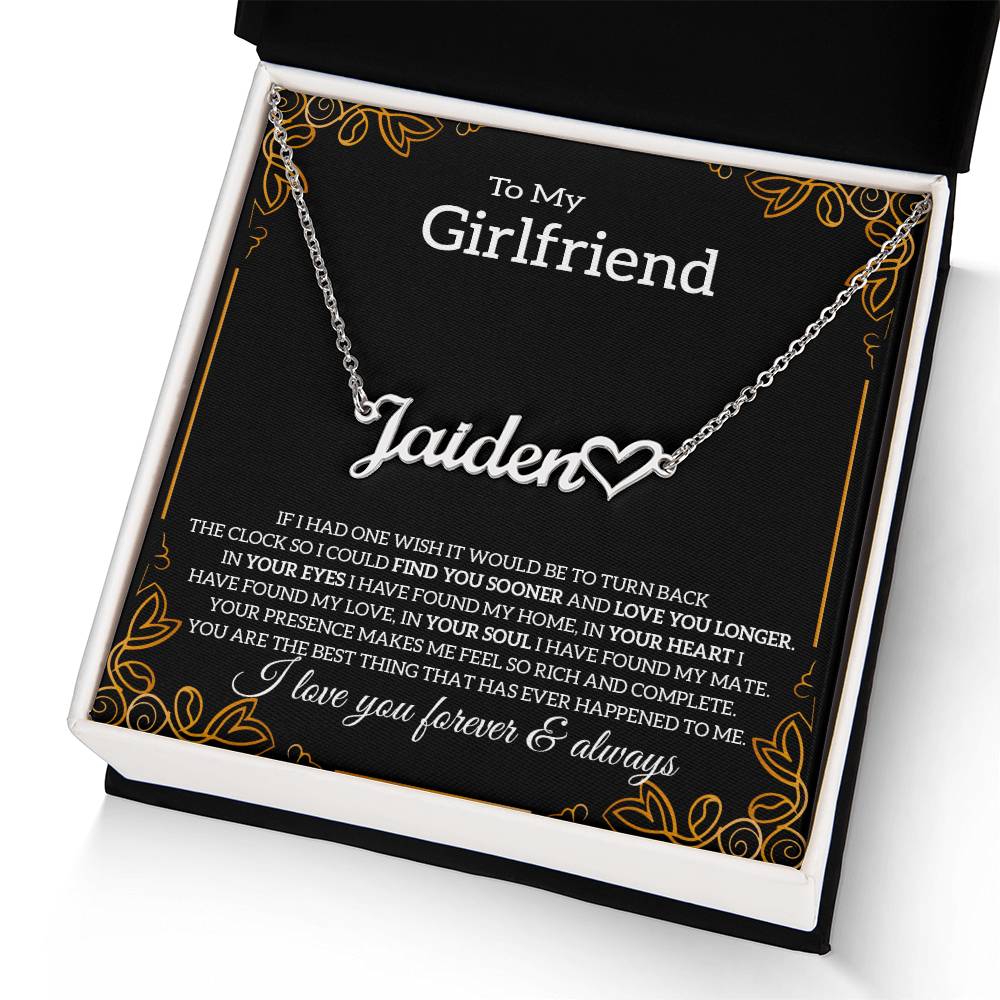 To My Girlfriend Necklace with Message Card, Boyfriend's Gift, Sentimental Anniversary Present, Birthday Gift for Her