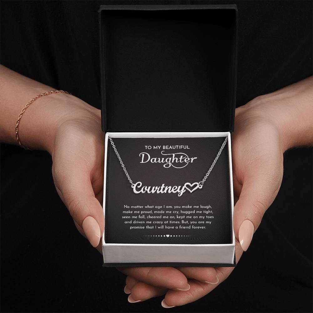 Daughter Gifts From Mom Dad To My Daughter Heart Name Necklace Graduation Gifts Birthday Christmas Message Card LED Gift Box