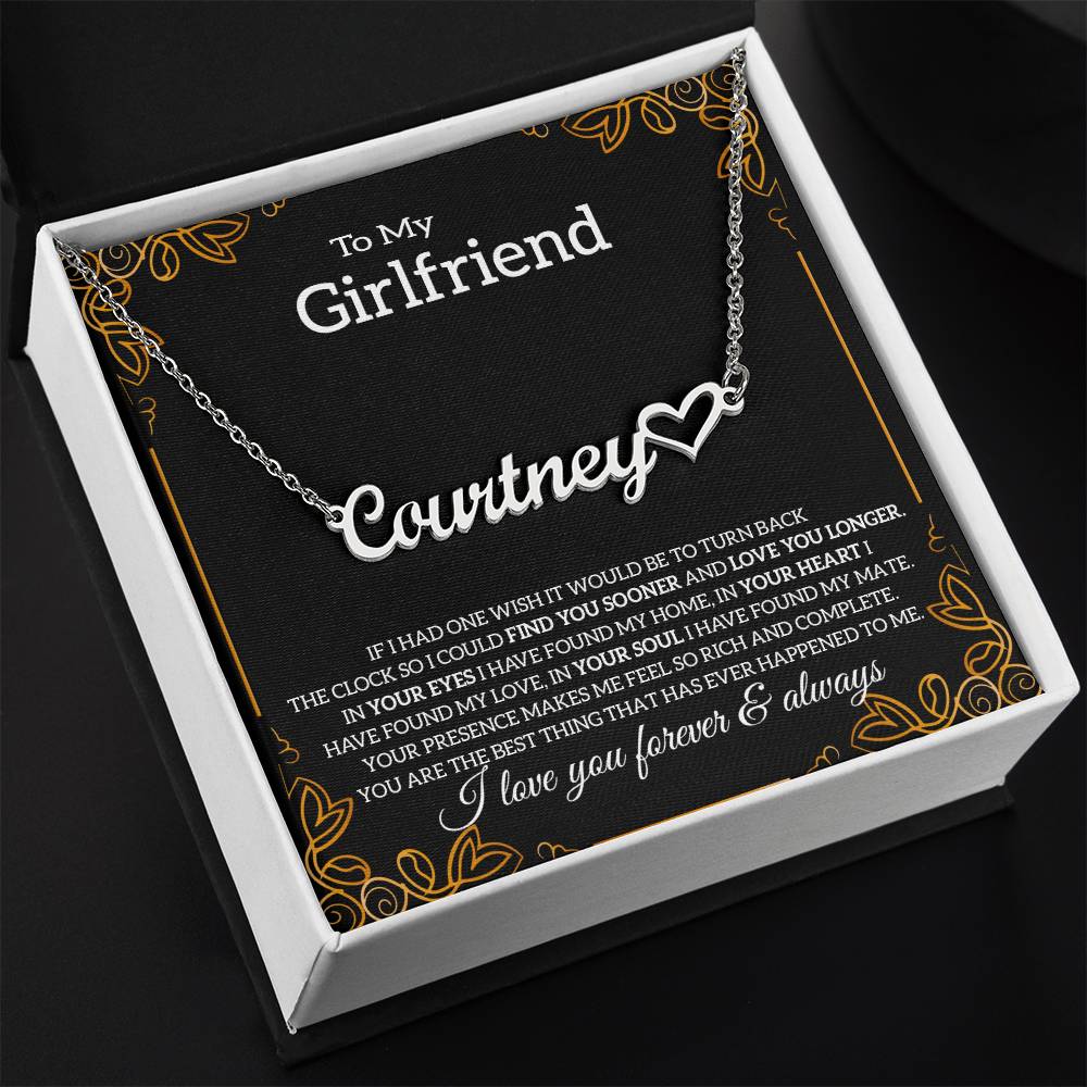 To My Girlfriend Necklace with Message Card, Boyfriend's Gift, Sentimental Anniversary Present, Birthday Gift for Her