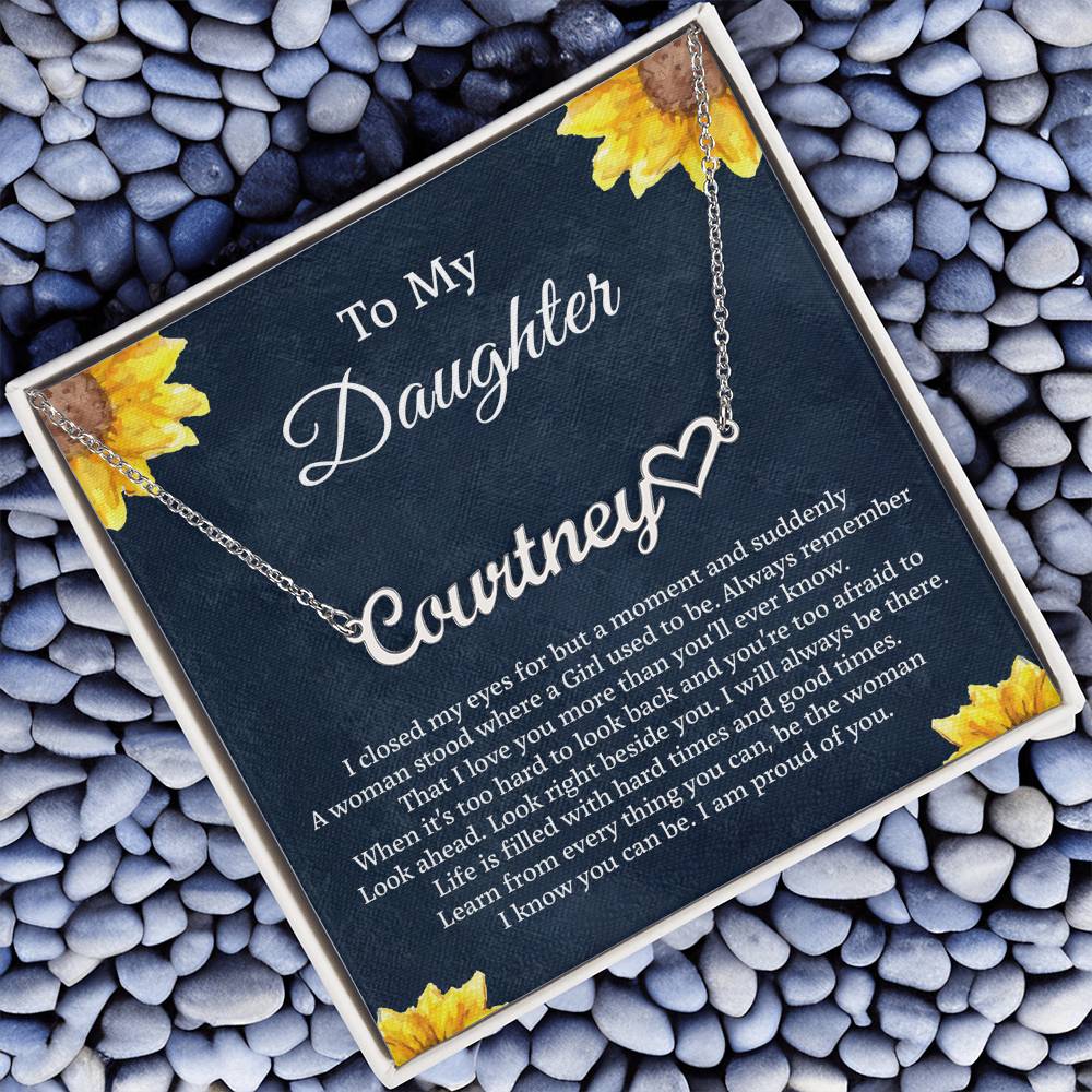 To My Daughter Necklace From Dad With Heartfelt Message & Elegant Box, Mothers Day Gifts For Daughter, Father Daughter Gifts From Dad, Birthday Gift For Daughter Adult, Father Daughter Necklace