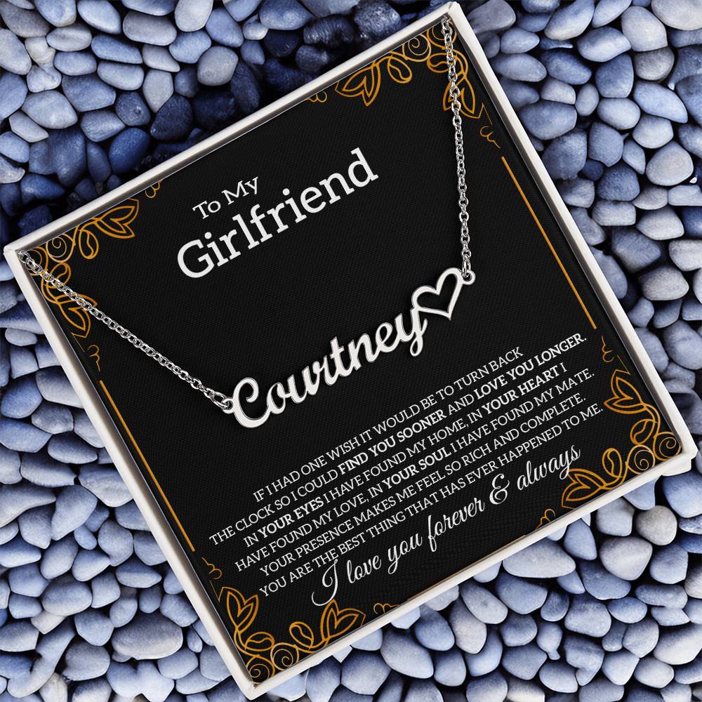 To My Girlfriend Necklace with Message Card, Boyfriend's Gift, Sentimental Anniversary Present, Birthday Gift for Her