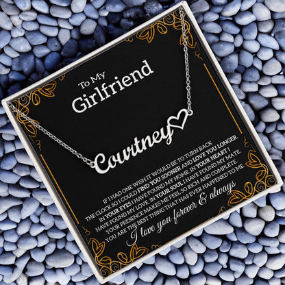 To My Girlfriend Necklace with Message Card, Boyfriend's Gift, Sentimental Anniversary Present, Birthday Gift for Her
