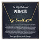To My Niece Necklace From Aunt Uncle, Heart Name Necklace Niece Jewelry Pendant Birthday Graduation Christmas Customized Message Card