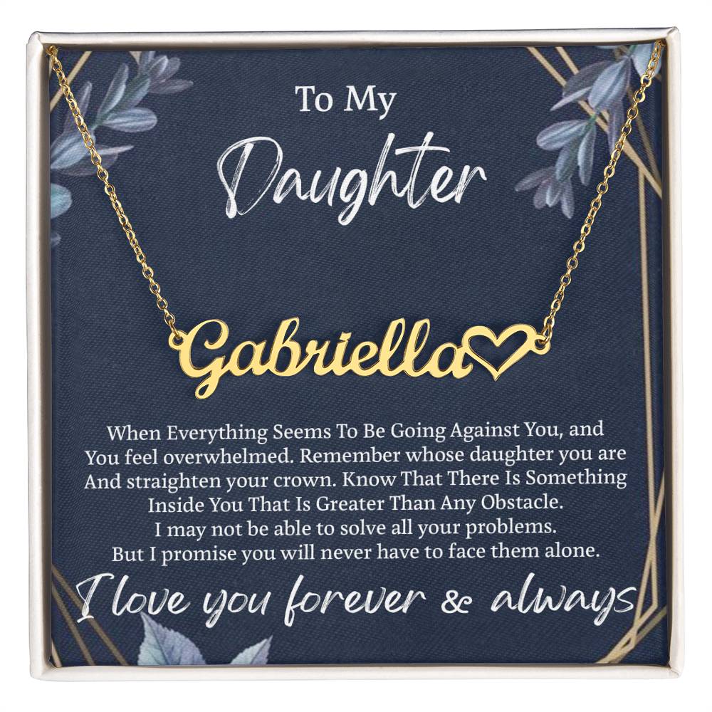 My Daughter Necklace From Dad With Heartfelt Message, Father Daughter Gifts From Dad, Birthday Gift For Daughter, Heart Name Necklace
