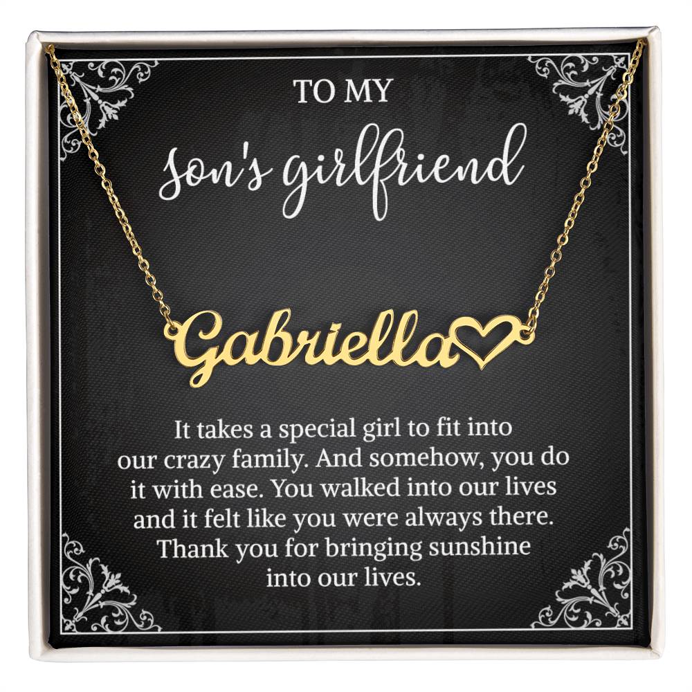 To my Son's Girlfriend Gifts, Signature Style Name Necklace, Valentine's Day Jewelry Birthday Gift