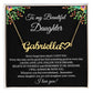To My Beautiful Daughter Heart Name Necklace, Graduation Birthday Christmas Jewelry Gifts from Mom Dad With Heartfelt Message Card