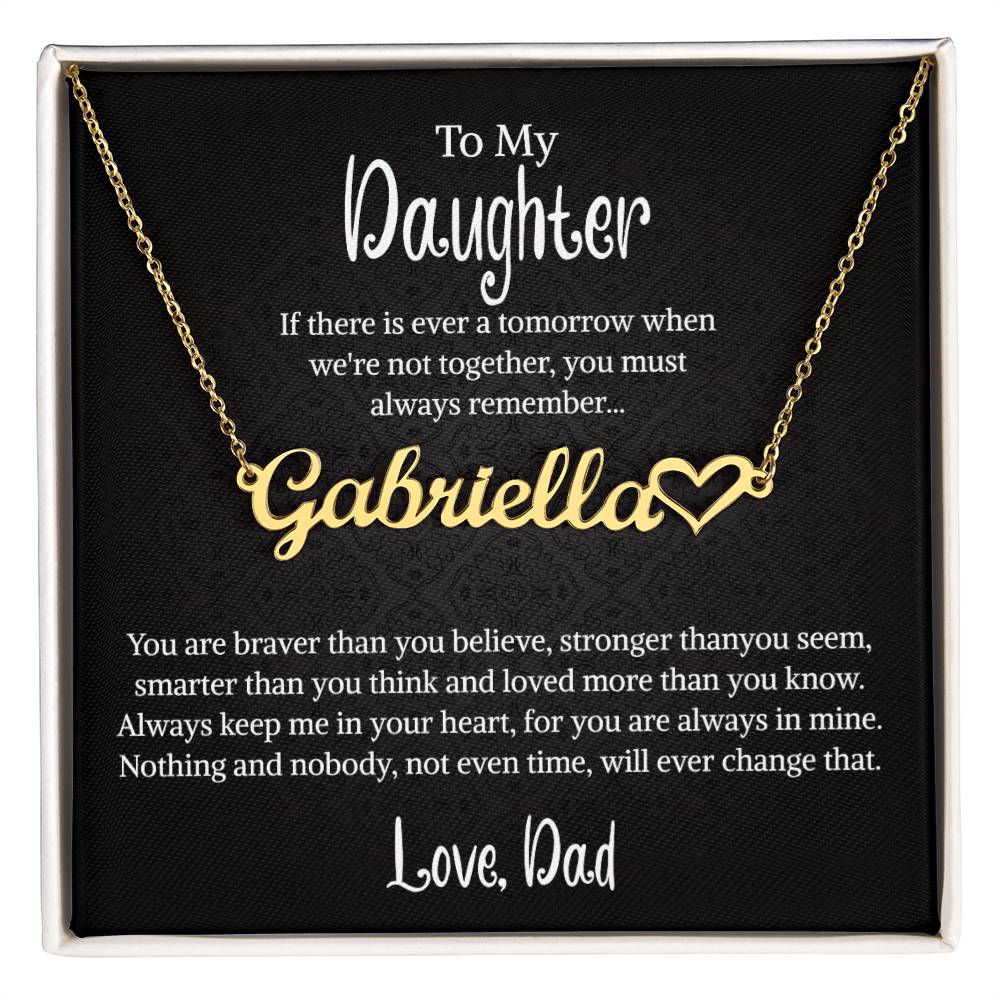 To My Daughter Necklace From Dad, Father Daughter Gifts, Birthday Gift for Daughter, Father Daughter Personalized Name Necklace