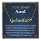 To My Beautiful Aunt Heart Name Necklace Gift, Exquisite Jewelry Pack with Gift Box, Perfect for Mother's Day, Thanksgiving, Christmas