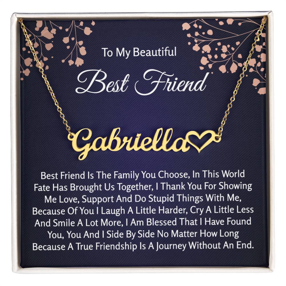 Gift For Best Friend | Best Friend Heart Name Necklace | Best Friend Birthday | Best Friend Birthday | Best Friend Jewelry