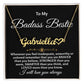 To My Badass Bestie, Heart Name Necklace, Friendship Necklace, Best Friend Gift, Luxe Crown Necklace Gift Set, Bestfriend Necklace