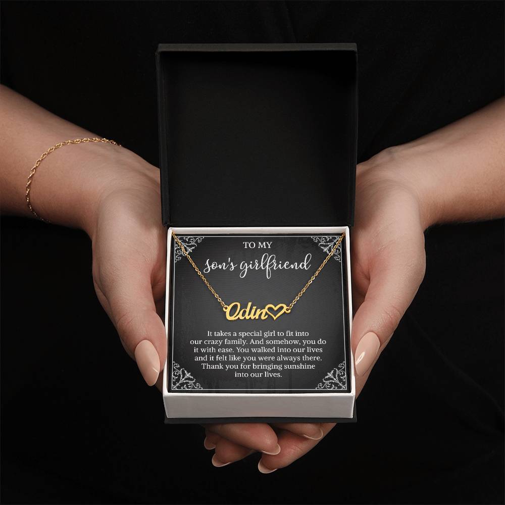 To my Son's Girlfriend Gifts, Signature Style Name Necklace, Valentine's Day Jewelry Birthday Gift
