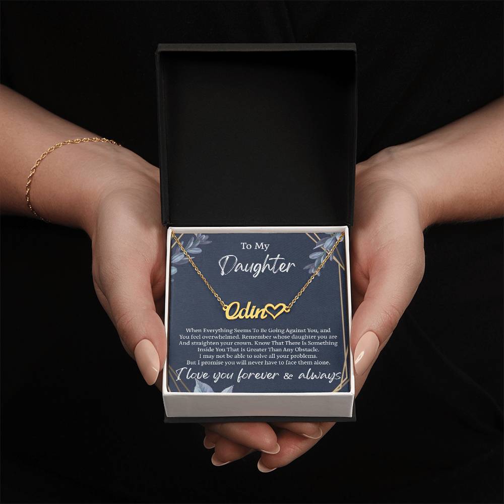 My Daughter Necklace From Dad With Heartfelt Message, Father Daughter Gifts From Dad, Birthday Gift For Daughter, Heart Name Necklace