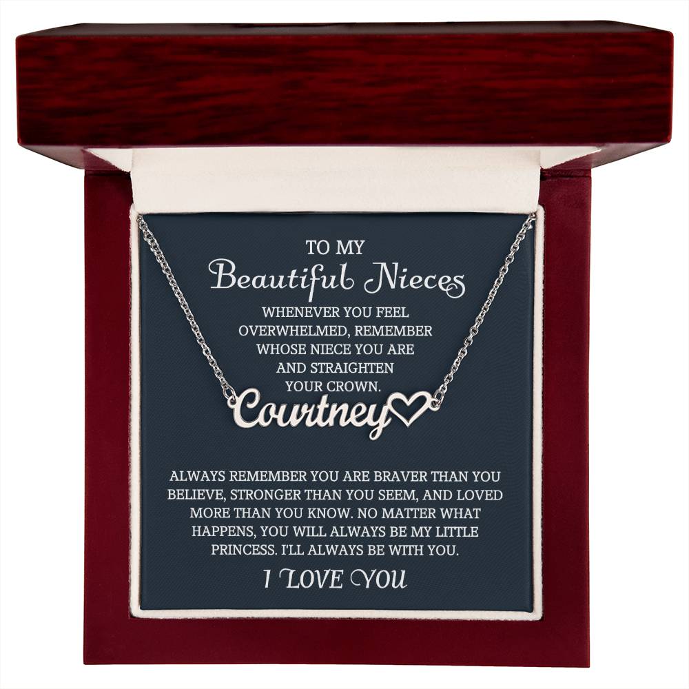 To My Niece Heart Name Necklace, Niece Gift from Aunt, Niece Gift, Birthday Gift for Niece, Niece Birthday Card, Gift for Niece