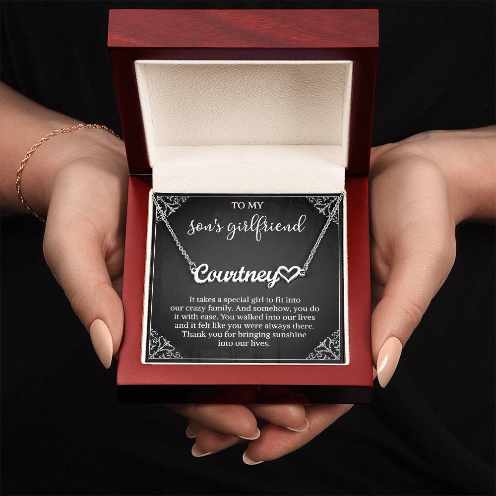 To my Son's Girlfriend Gifts, Signature Style Name Necklace, Valentine's Day Jewelry Birthday Gift