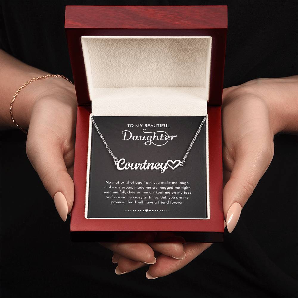 Daughter Gifts From Mom Dad To My Daughter Heart Name Necklace Graduation Gifts Birthday Christmas Message Card LED Gift Box
