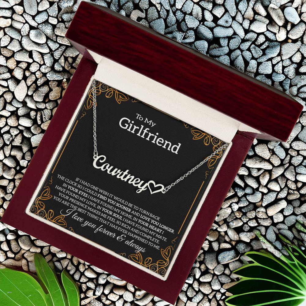 To My Girlfriend Necklace with Message Card, Boyfriend's Gift, Sentimental Anniversary Present, Birthday Gift for Her
