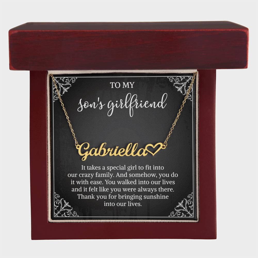 To my Son's Girlfriend Gifts, Signature Style Name Necklace, Valentine's Day Jewelry Birthday Gift