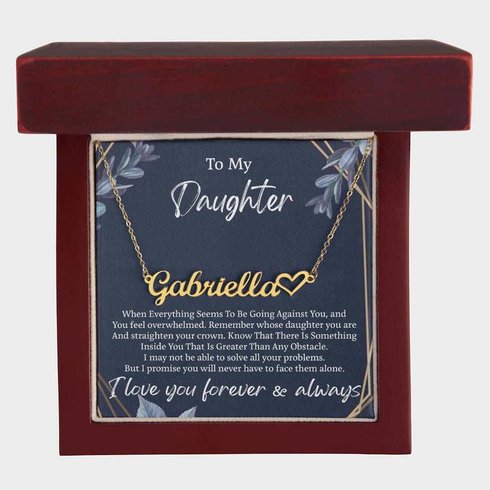 My Daughter Necklace From Dad With Heartfelt Message, Father Daughter Gifts From Dad, Birthday Gift For Daughter, Heart Name Necklace