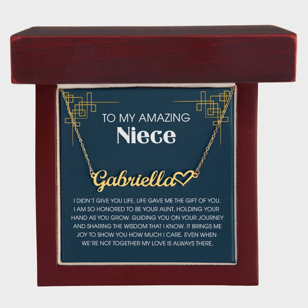 To My Niece Heart Name Necklace