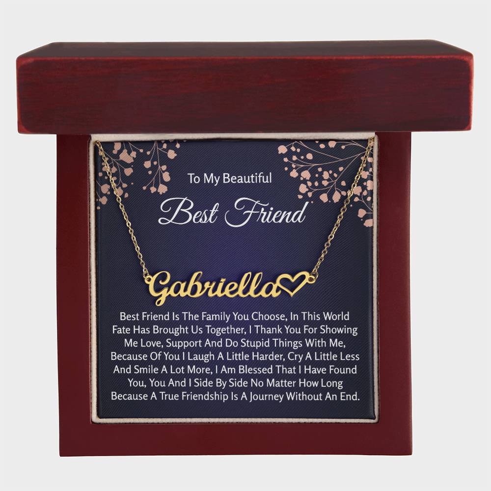Gift For Best Friend | Best Friend Heart Name Necklace | Best Friend Birthday | Best Friend Birthday | Best Friend Jewelry