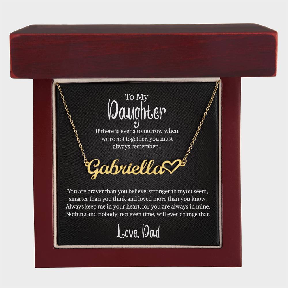 To My Daughter Necklace From Dad, Father Daughter Gifts, Birthday Gift for Daughter, Father Daughter Personalized Name Necklace