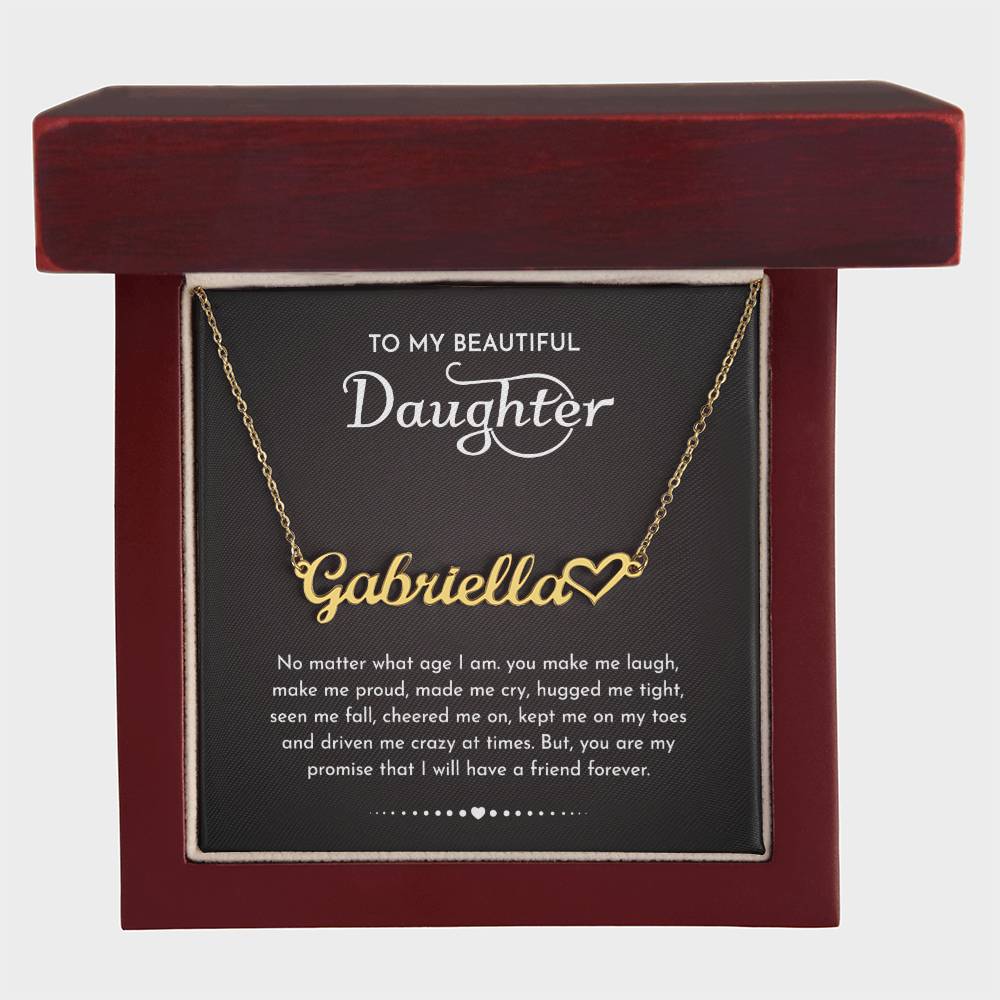 Daughter Gifts From Mom Dad To My Daughter Heart Name Necklace Graduation Gifts Birthday Christmas Message Card LED Gift Box