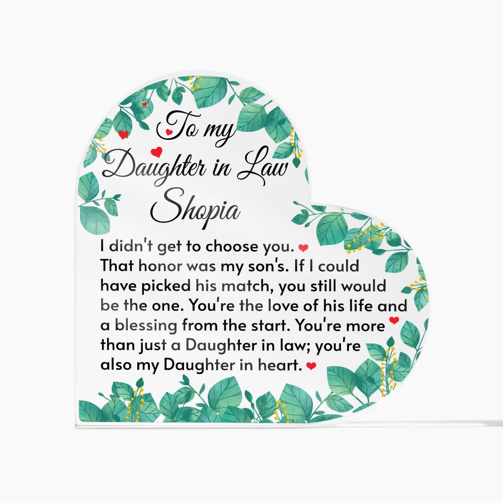 tO mY DAUGHTER IN LAW