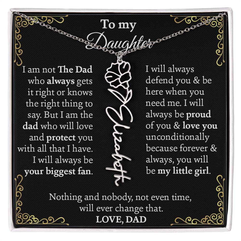 flower name necklace