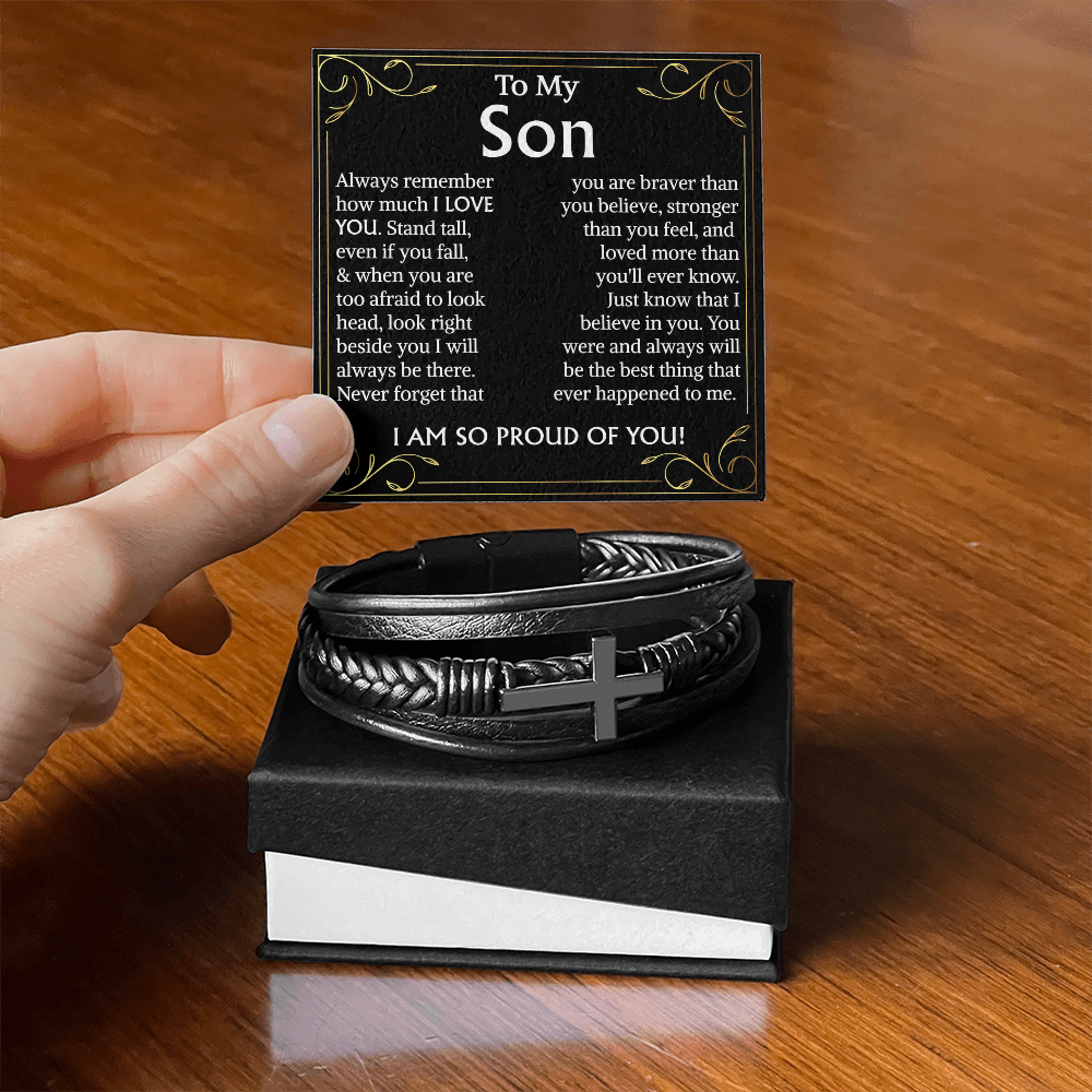 to my son i am so proud of you bracelet cross