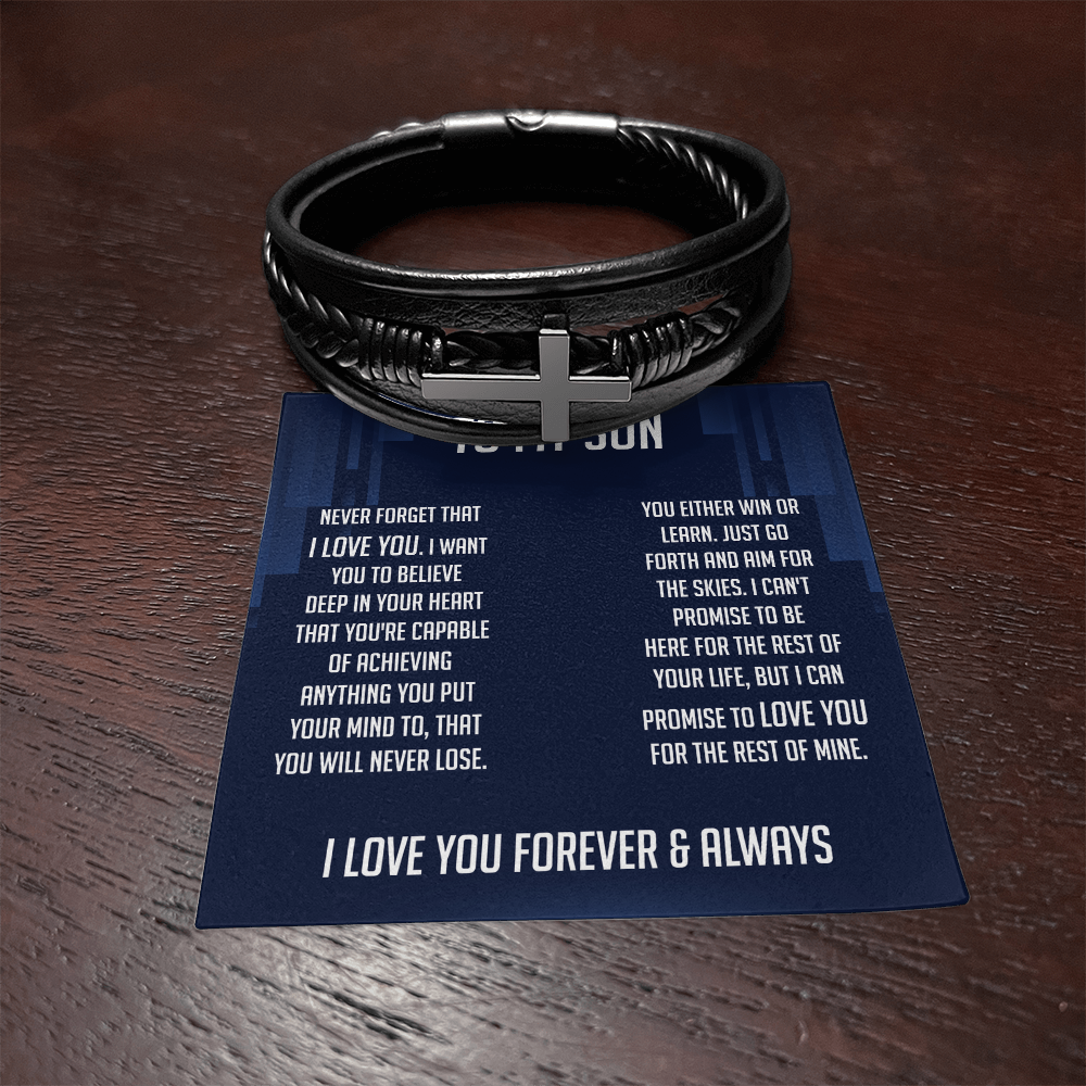 To My Son Bracelet Cross