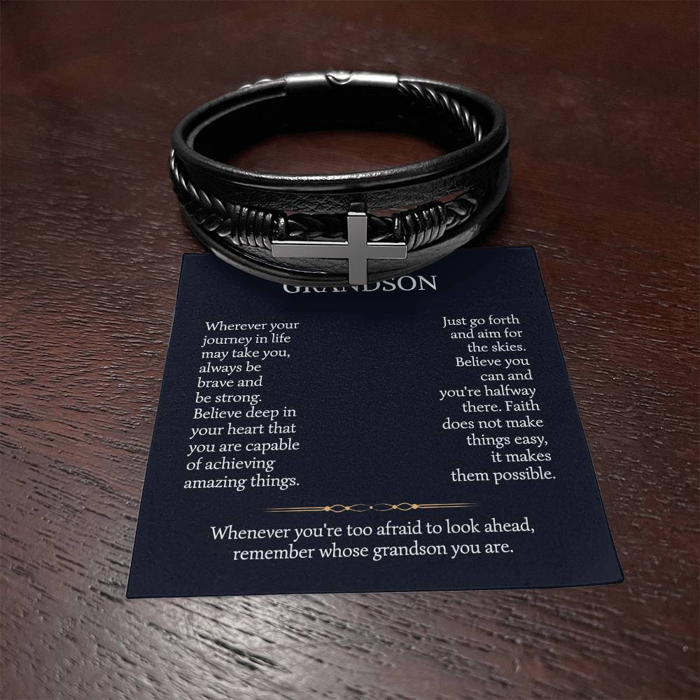 grandson- cross bracelet