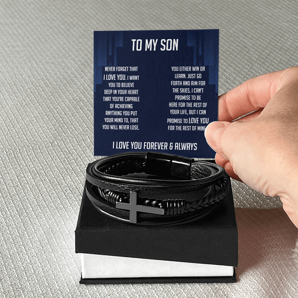To My Son Bracelet Cross
