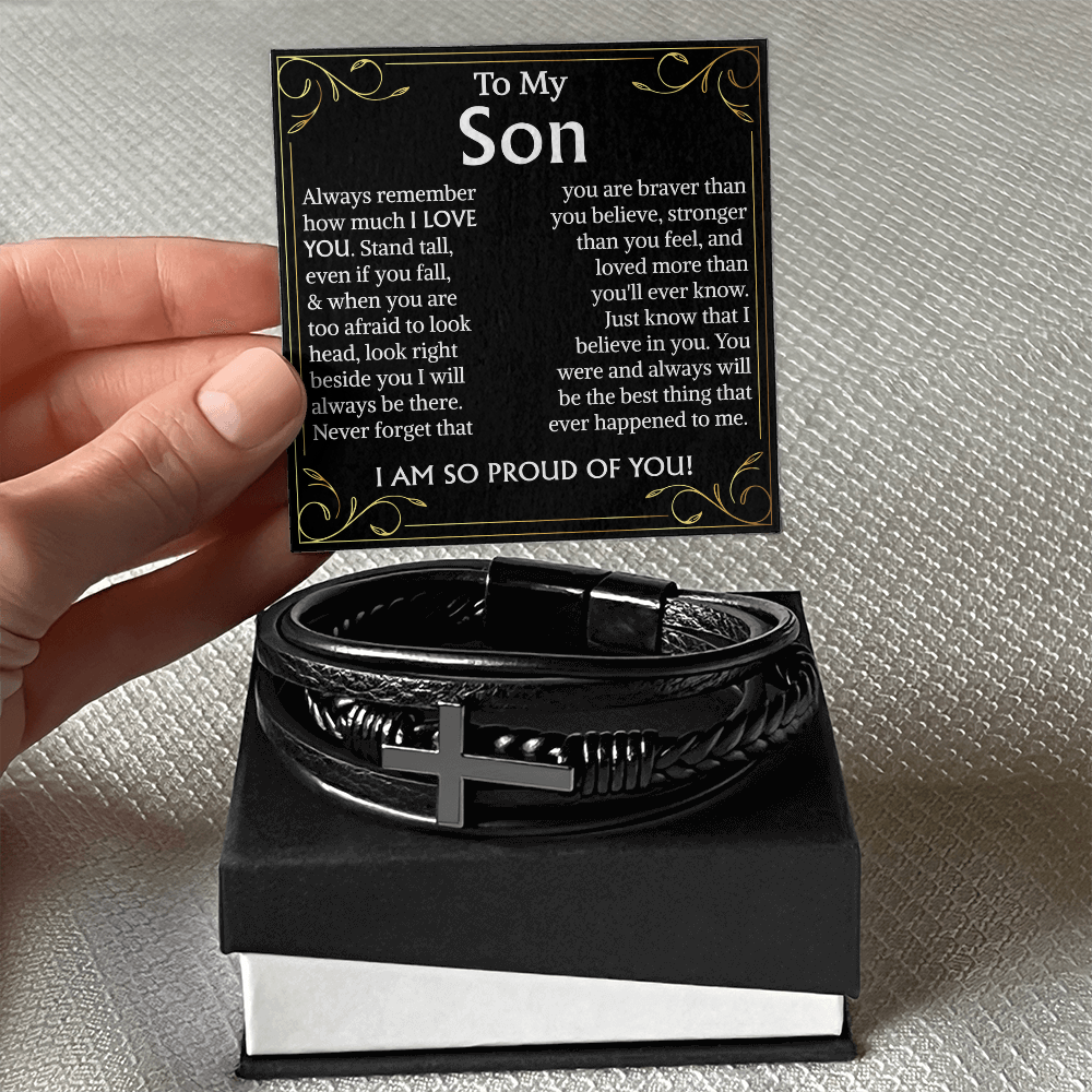 to my son i am so proud of you bracelet cross