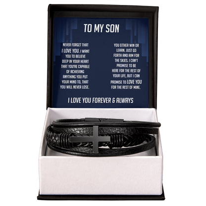 To My Son Bracelet Cross