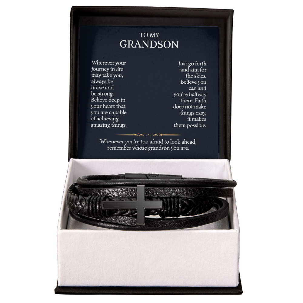 grandson- cross bracelet