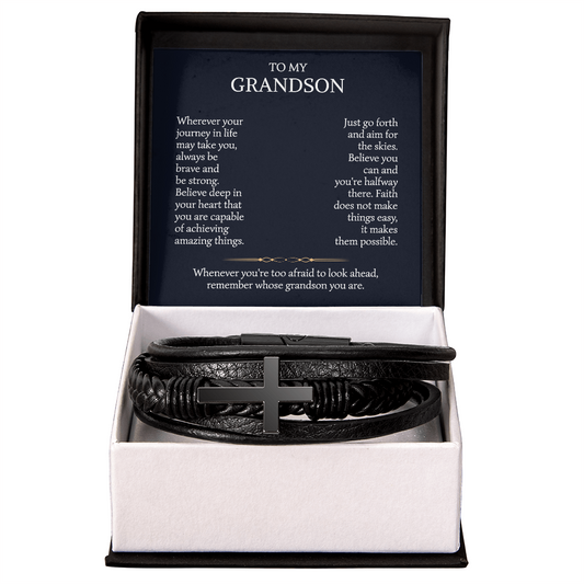 grandson- cross bracelet