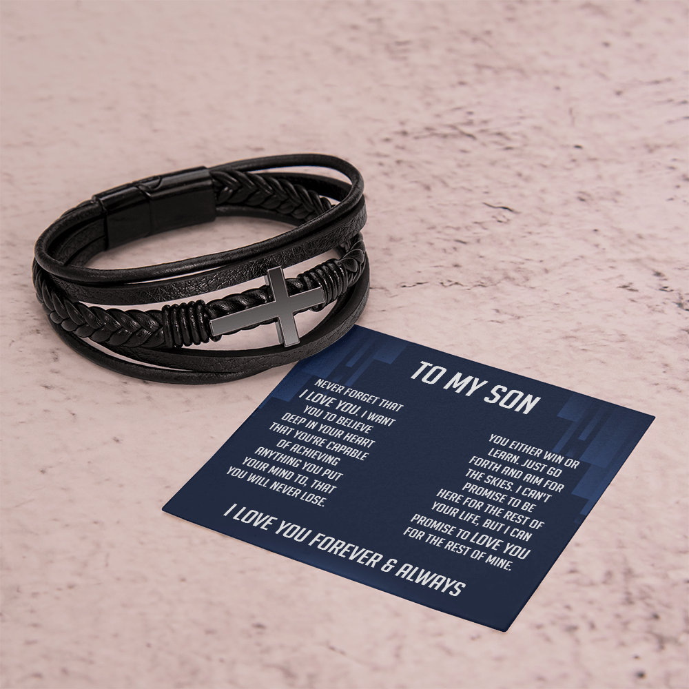 To My Son Bracelet Cross