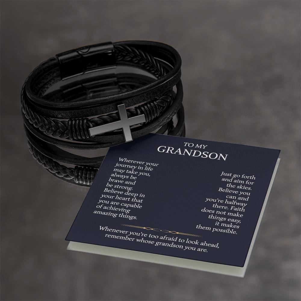 grandson- cross bracelet