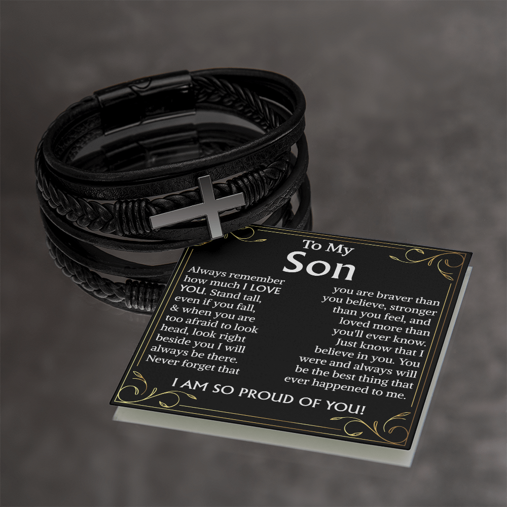 to my son i am so proud of you bracelet cross