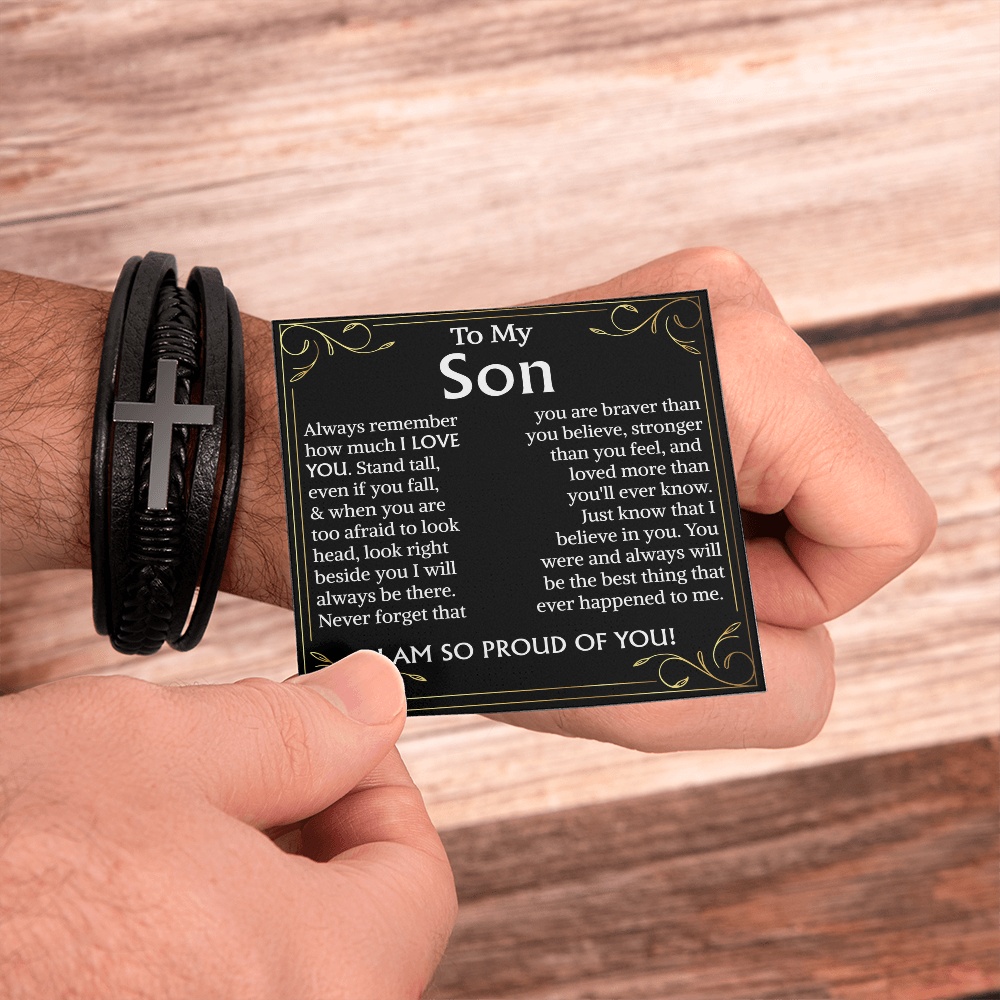 to my son i am so proud of you bracelet cross